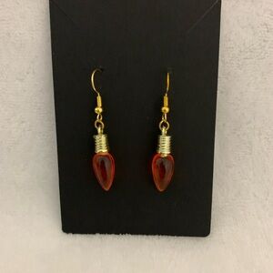 Orange Christmas Lights Earrings NWOT